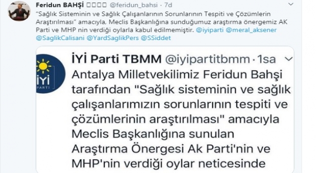 Ak Parti ve MHP oyları ile ret edildi