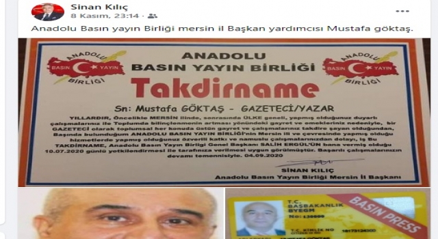 GAZETECİ GÖKTAŞ, İL BAŞKAN YRDIMCISI OLDU