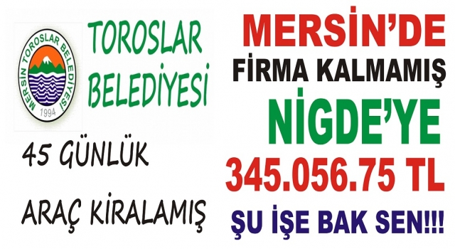 MERSİN TOROSLARDAN ENTERESAN BİR ARAÇ KİRALAMA İŞİ