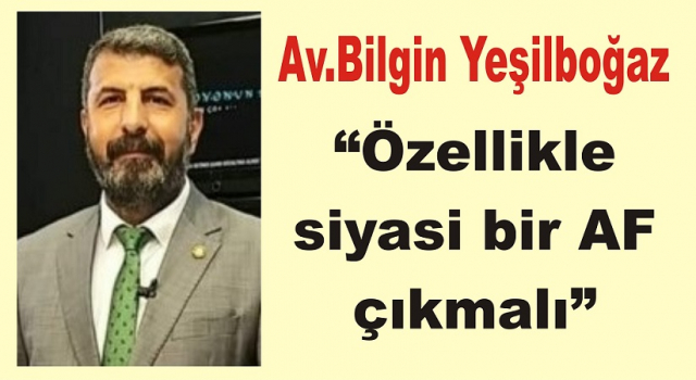 MERSİN E.BARO BAŞKANI YEŞİLBOĞAZ AF KONUSUNDA FİKRİNİ SÖYLEDİ