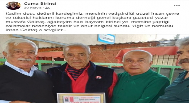 BİRİNCİ GÖKTAŞ'A SEN DÜRÜST ADAMSIN DİYE SESLENDİ