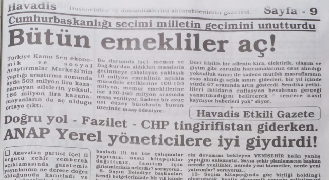 25 SENE ÖNCE YAZDIK: EMEKLİ AÇ