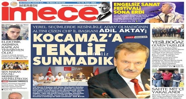 AKTAY; “KOCAMAZ’A TEKLİF SUNMADIK”