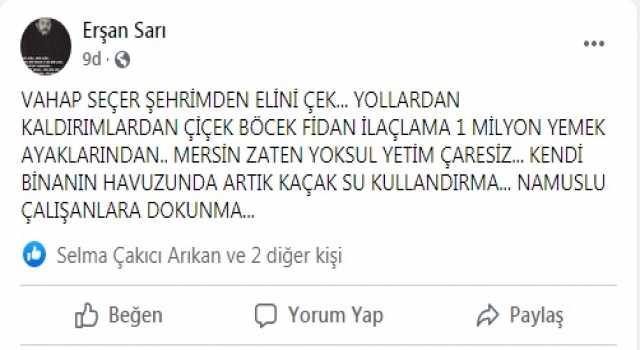 AVUKAT ERŞAN SARI AĞIR KONUŞTU