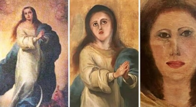 İspanya’da restorasyon faciası: Meryem Ana tablosu tanınmaz hale geldi