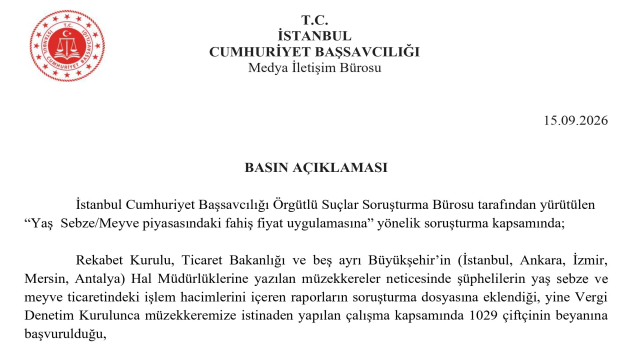 İSTANBUL BAŞSAVCILIĞI AÇIKLADI: İSTANBUL- ANTALYA - MERSİN - ANKARA - İZMİR'DE EŞ ZAMANLI GÖZALTILAR VAR