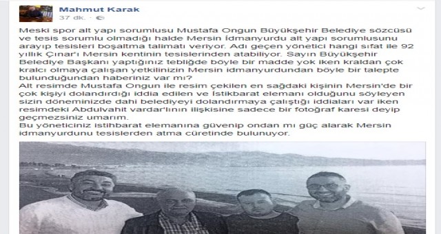 Mersin idman Yurdu Başkanı Mahmut Karak ne demek istedi?