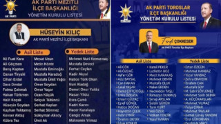 AK PARTİ MEZİTLİ VE TOROSLAR İLÇESİ YÖNETİMLERİ BELLİ OLDU